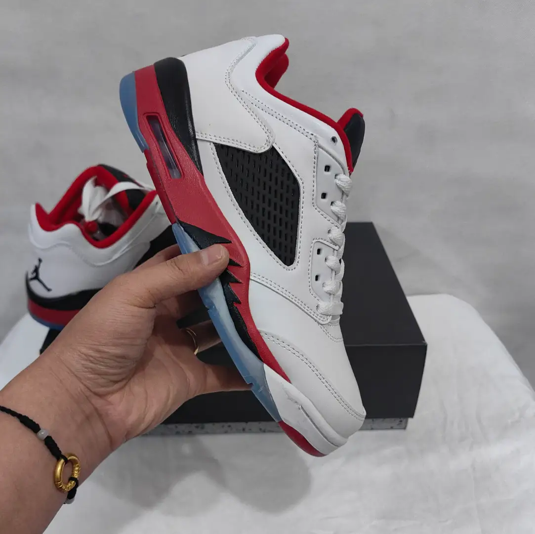 Air Jordan 5 Retro Low Fire Red Shoes Sneakers by Air Jordan