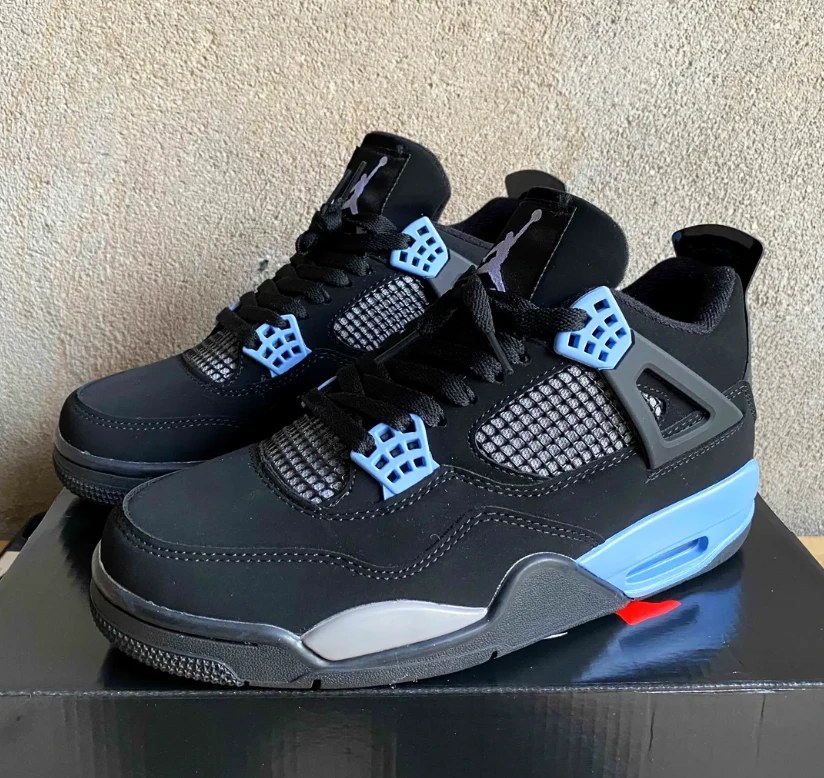 Air Jordan 4 Black UNC Shoes Sneakers by Air Jordan