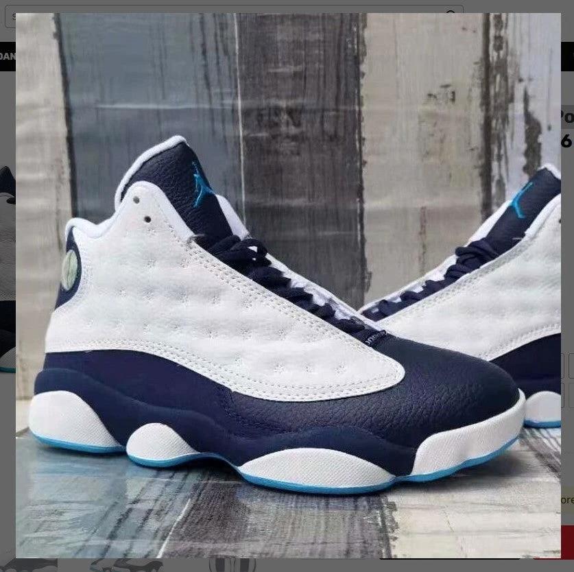 Air Jordan 13 Retro White Obsidian Powder Blue Shoes Sneakers by Air Jordan