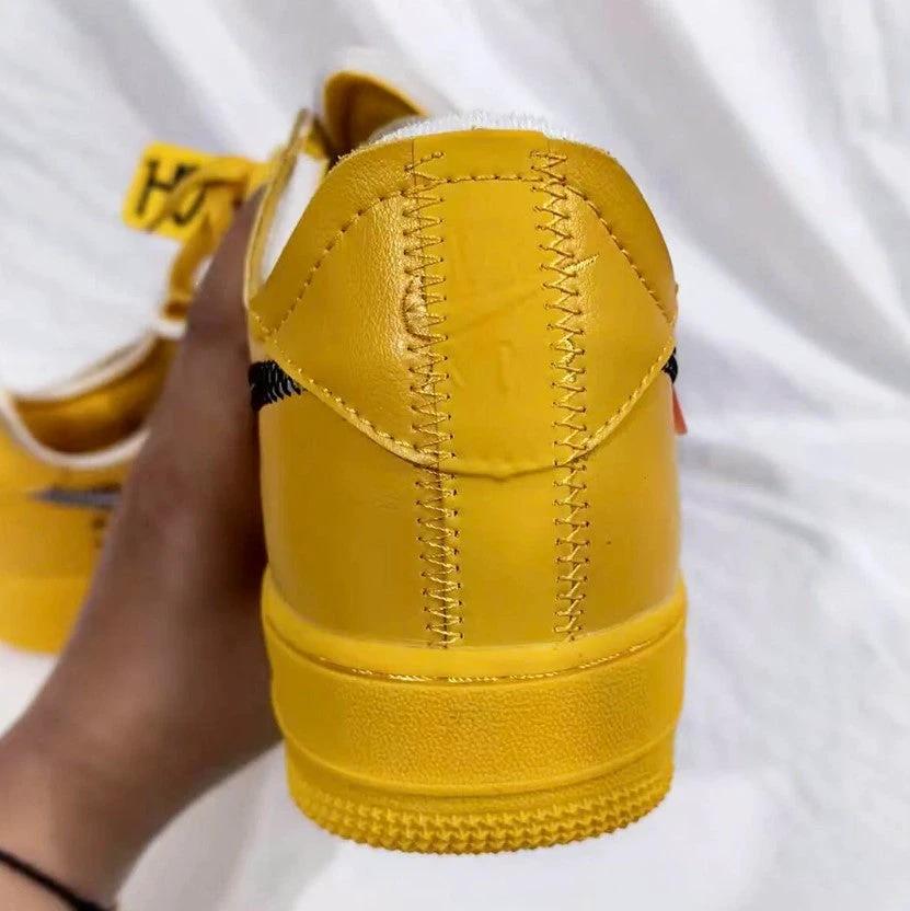 Off-White x Air Force 1 Low University Gold Lemonade Shoes Sneakers by Air Jordan
