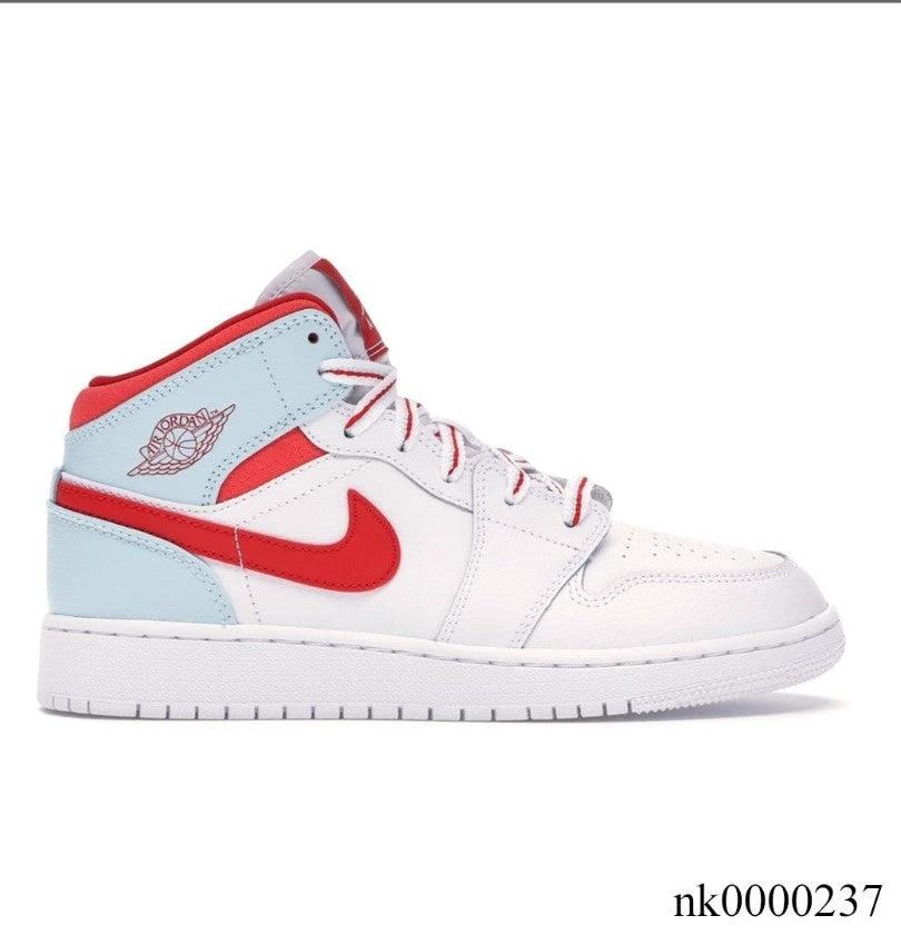 Air Jordan 1 Mid White Topaz Mist (GS) Shoes Sneakers by Air Jordan