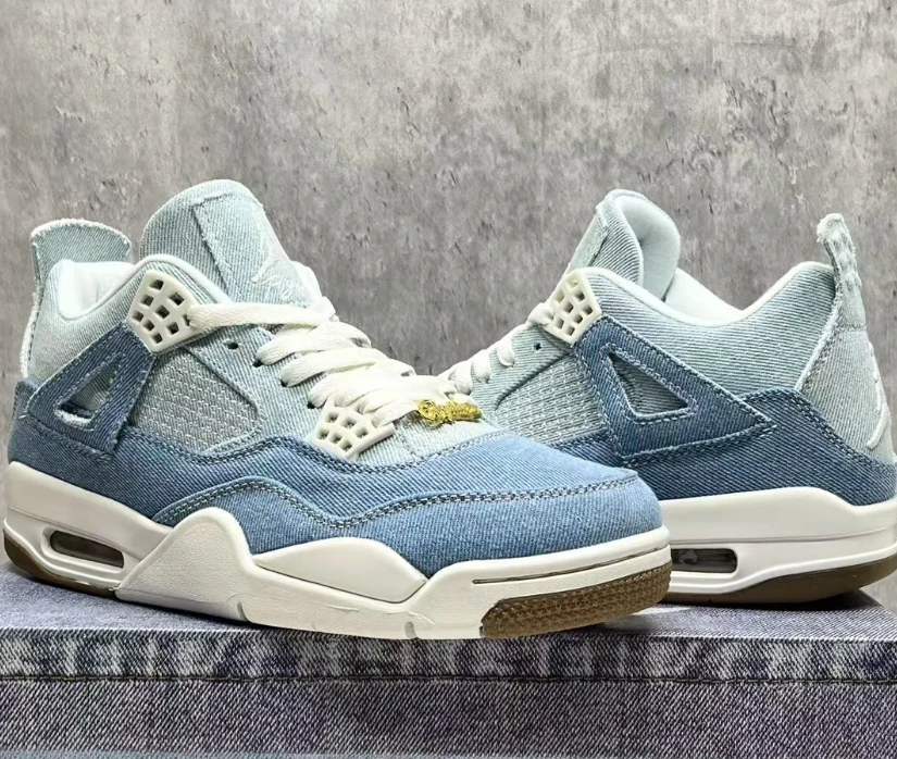 Air Jordan 4 Denim Worn Blue Shoes Sneakers by Air Jordan