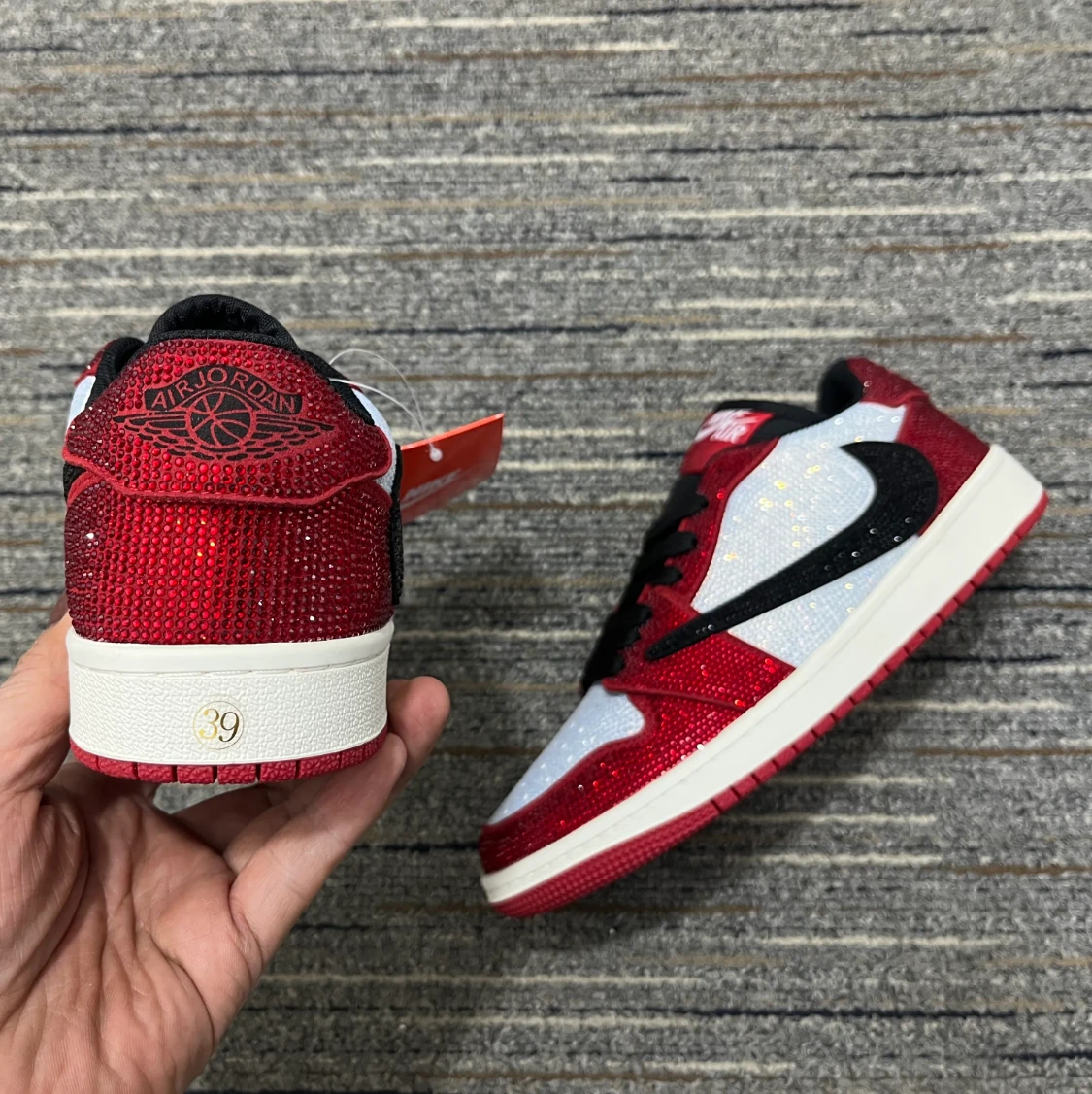 Air Jordan 1 Low Chicago Crystal Shoes Sneakers by Air Jordan