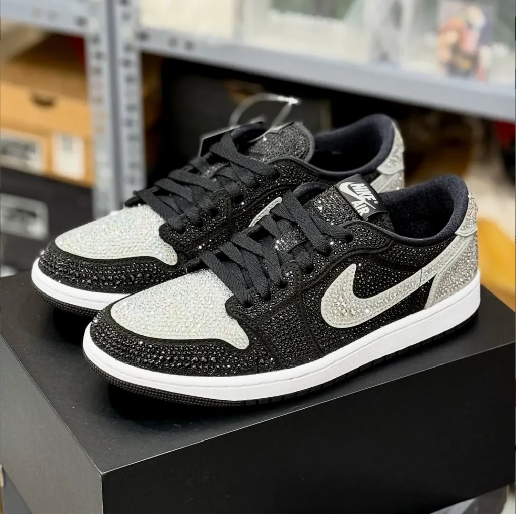[Premium] Swarovski x Air Jordan 1 Low OG Stealth Shoes Sneakers by Air Jordan