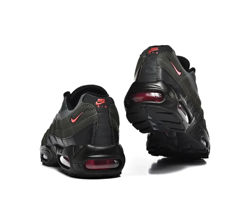 Air Max 95 Black Bright Crimson Shoes Sneakers by Air Jordan