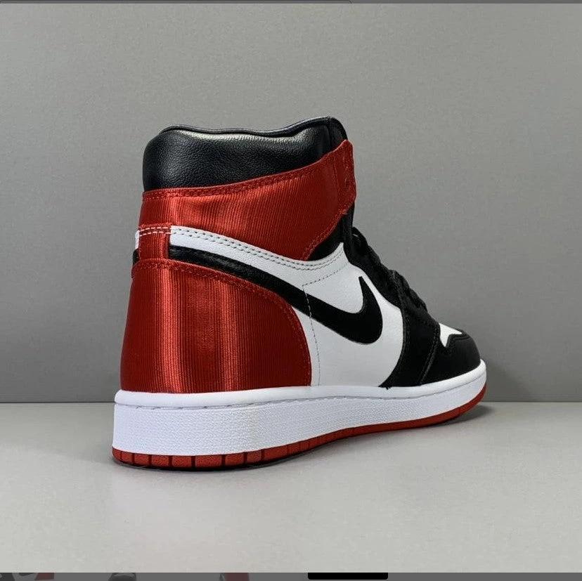 Air Jordan 1 Retro High Satin Black Toe (W) Shoes Sneakers by Air Jordan