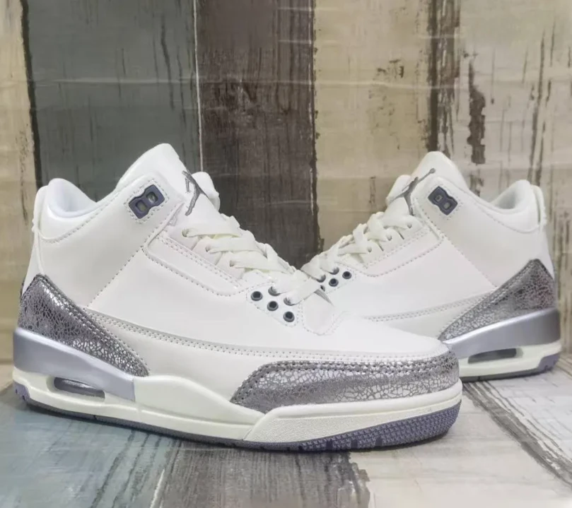 Air Jordan 3 SailMetallic Silver Shoes Sneakers by Air Jordan