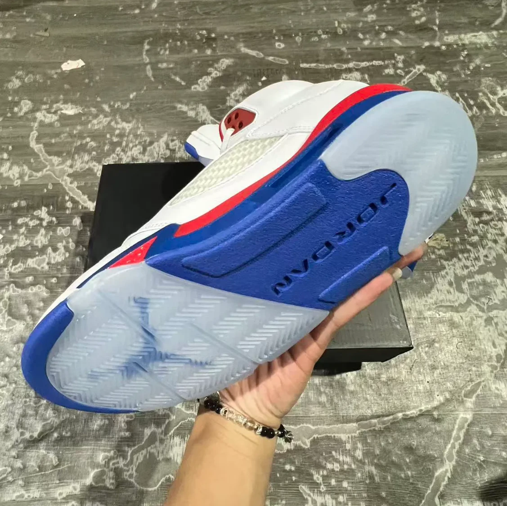 Air Jordan 5 White Blue Red Shoes Sneaker by Air Jordan