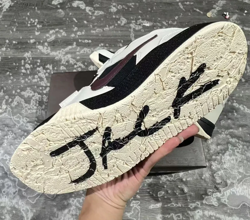 Travis Scott x Jumpman Jack Black White Burgundy Shoes Sneakers by Air Jordan