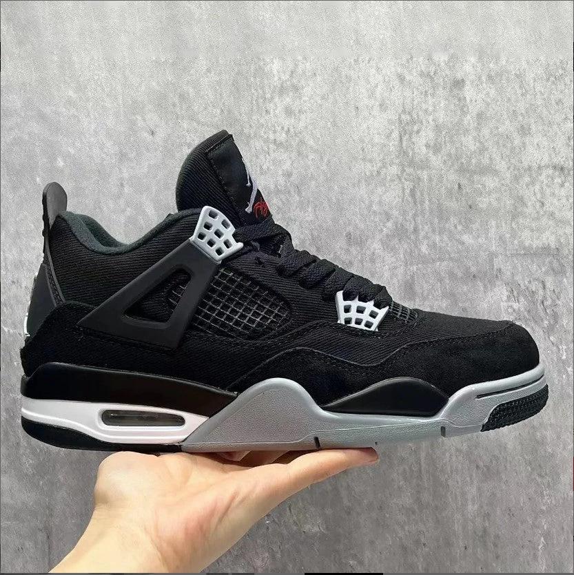 Air Jordan 4 Retro Black Canvas Shoes Sneakers by Air Jordan