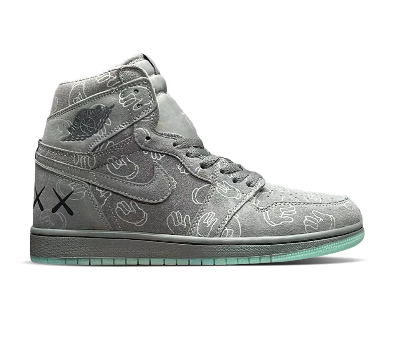 KAWS x Air Jordan 1 High Cool Grey Shoes Sneakers by Air Jordan