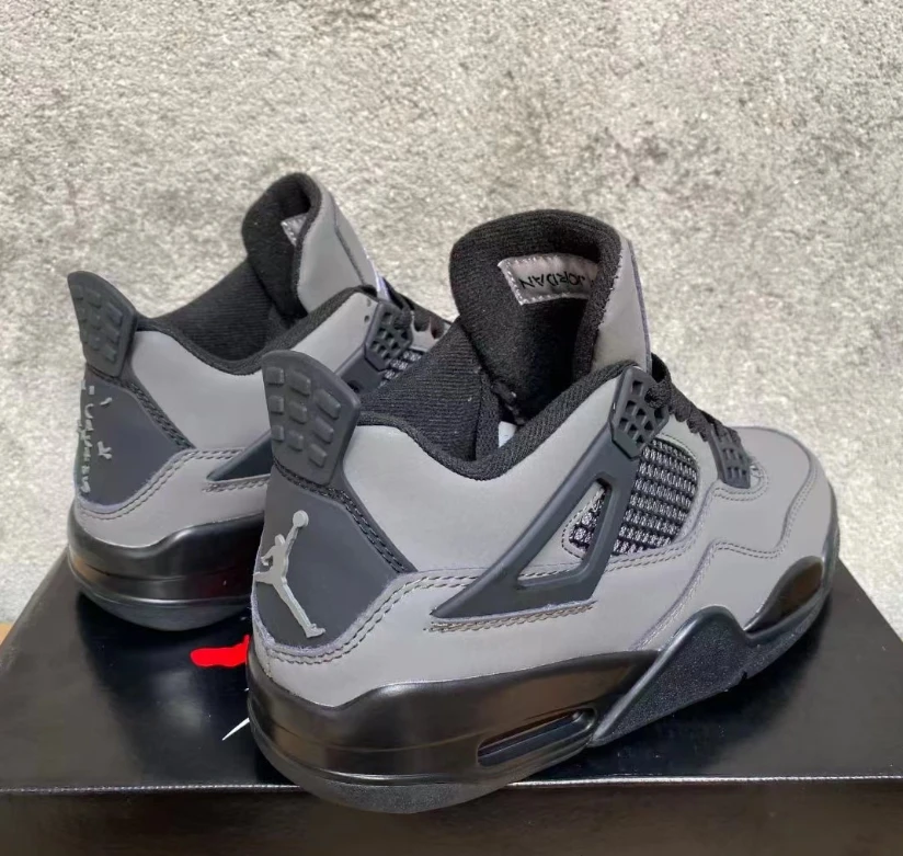 Travis Scott xAir Jordan 4 Dark Gray Black Shoes Sneakers by Air Jordan