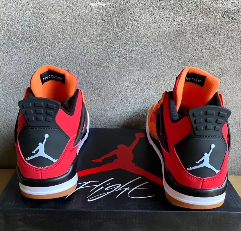 Air Jordan 4 Fire Red Starfish Shoes Sneakers by Air Jordan