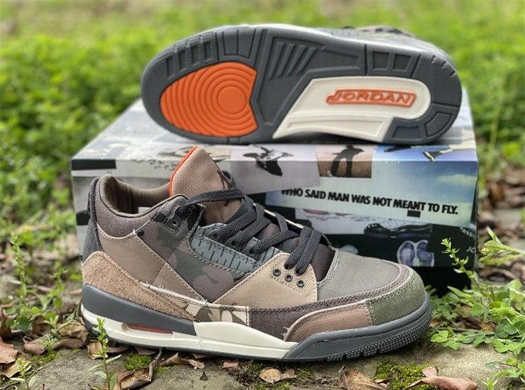 Air Jordan 3 Retro Patchwork Camo Shoes Sneakers by Air Jordan