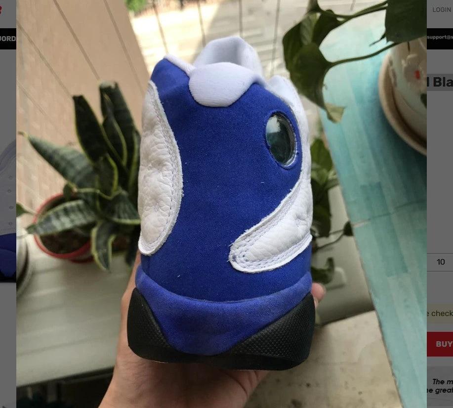 Air Jordan 13 Retro White Hyper Royal Black Shoes Sneakers by Air Jordan