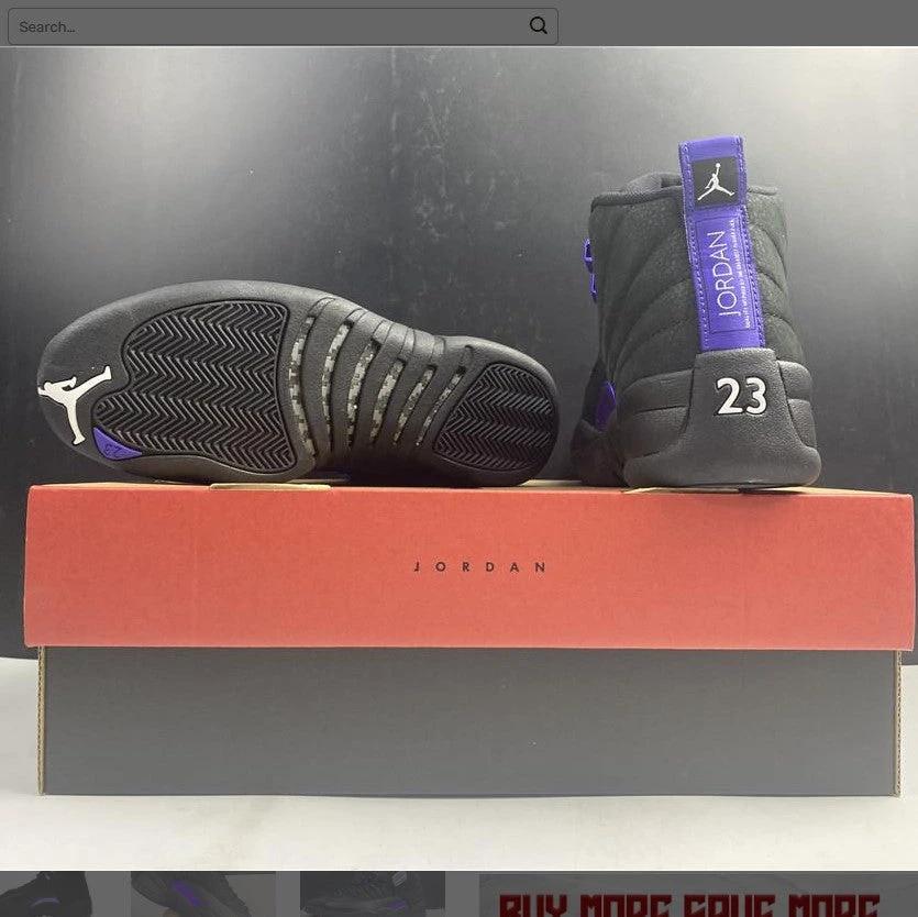 Air Jordan 12 Retro Black Dark Concord Shoes Sneakers by Air Jordan