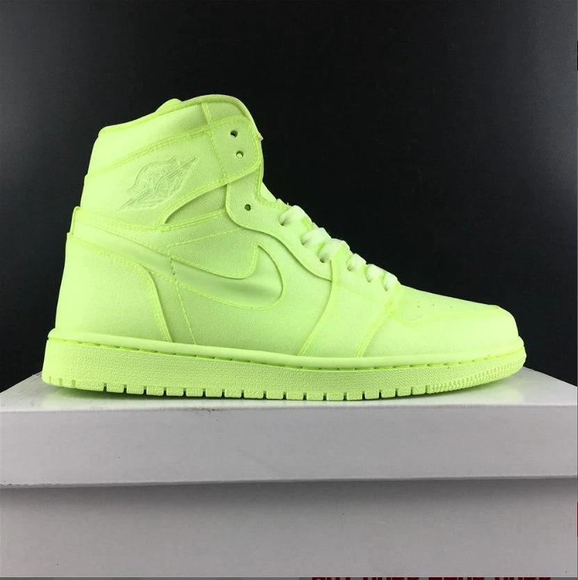 Air Jordan 1 Retro High Barely Volt Shoes Sneakers by Air Jordan