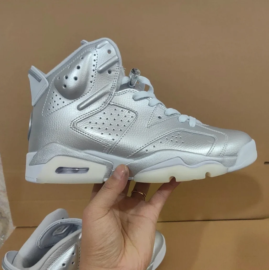 PSG x Air Jordan 6 Metallic Silver Shoes Sneaker by Air Jordan