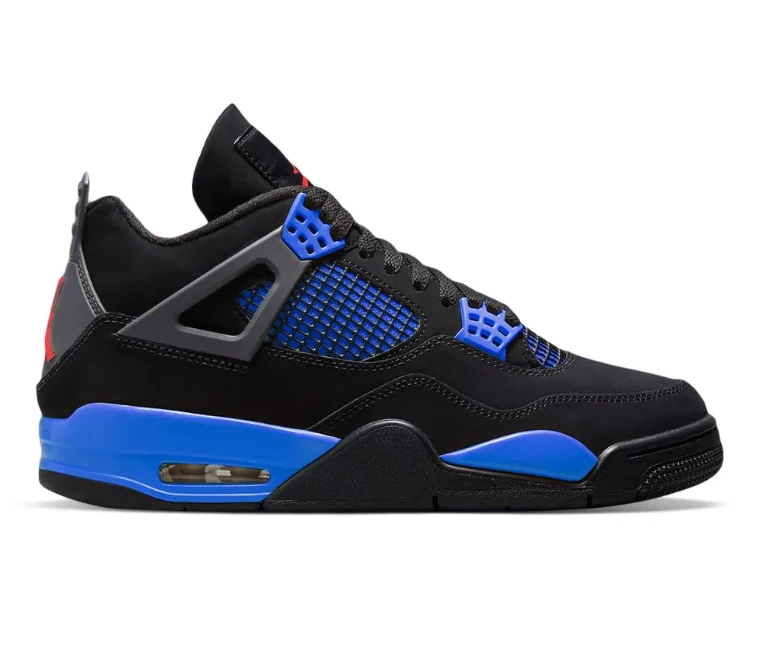 Air Jordan 4 Retro Black Deep Royal Blue Shoes Sneakers by Air Jordan