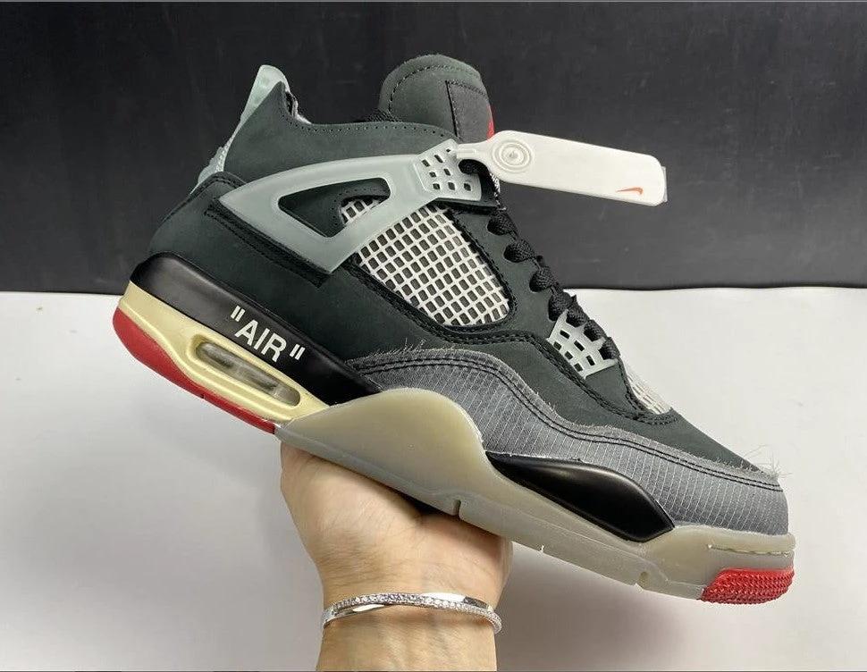 OFF-WHITE x Air Jordan 4 Bred Shoes Sneakers by Air Jordan