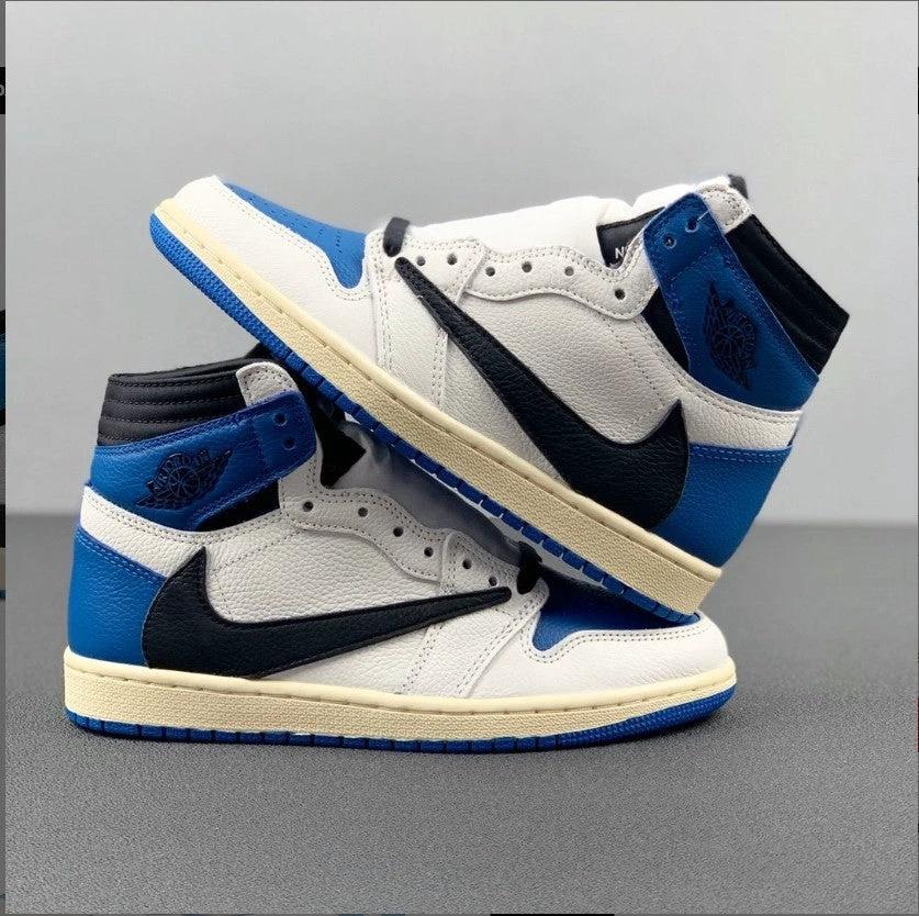 Travis Scott x Fragment x AJ 1 High “Military Blue” Shoes Sneakers by Air Jordan