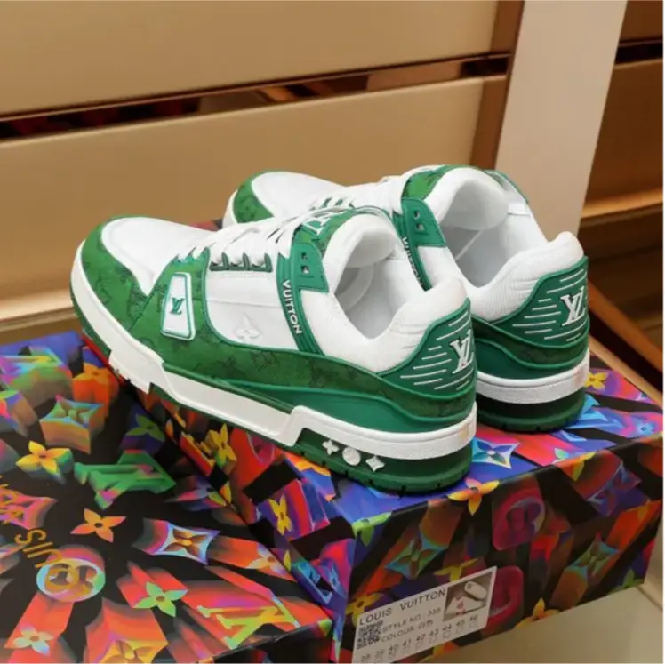 LV Trainer Denim Monogram Green Shoes Sneakers by Air Jordan