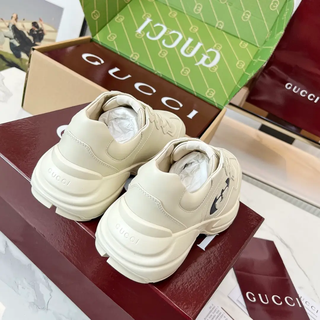 GG Rhyton Interlocking G Ivory Blue Shoes Sneakers by Air Jordan