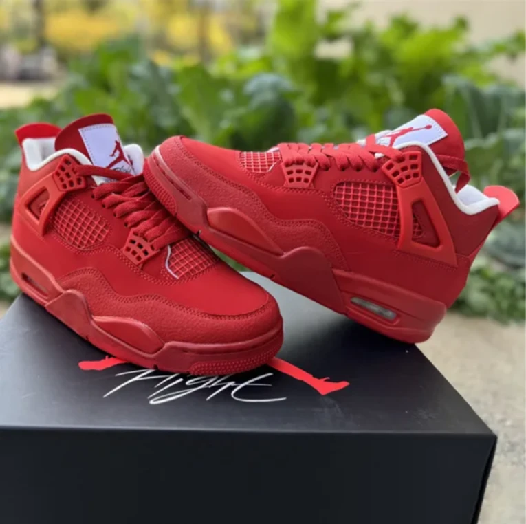 Air Jordan 4 Triple Red Shoes Sneakers by Air Jordan