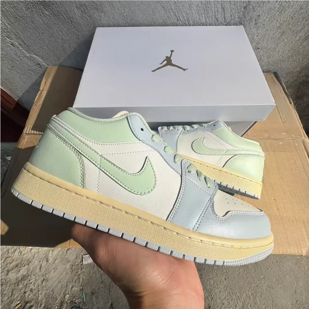 Air Jordan 1 Low Sail Aura Shoes Sneakers by Air Jordan