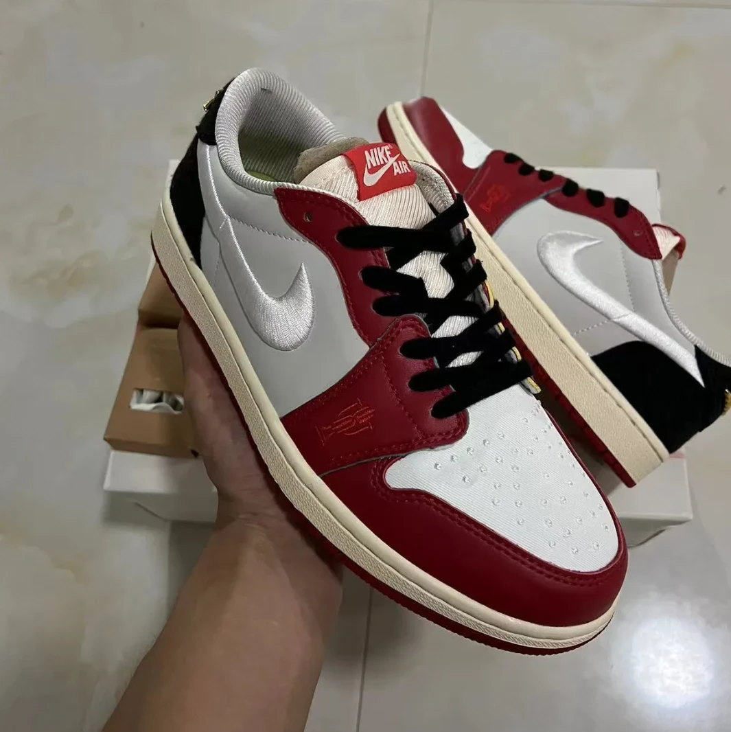 Trophy Room x Air Jordan 1 Low OG (White Swoosh) Shoes Sneakers by Air Jordan