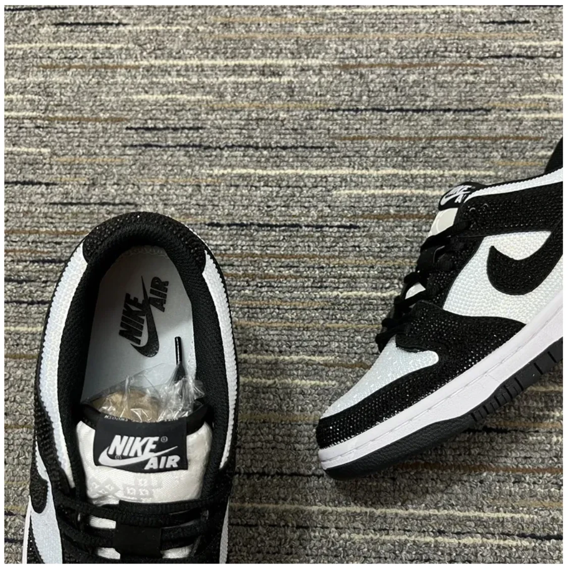 Air Jordan 1 Low Black White Crystal Shoes Sneakers by Air Jordan