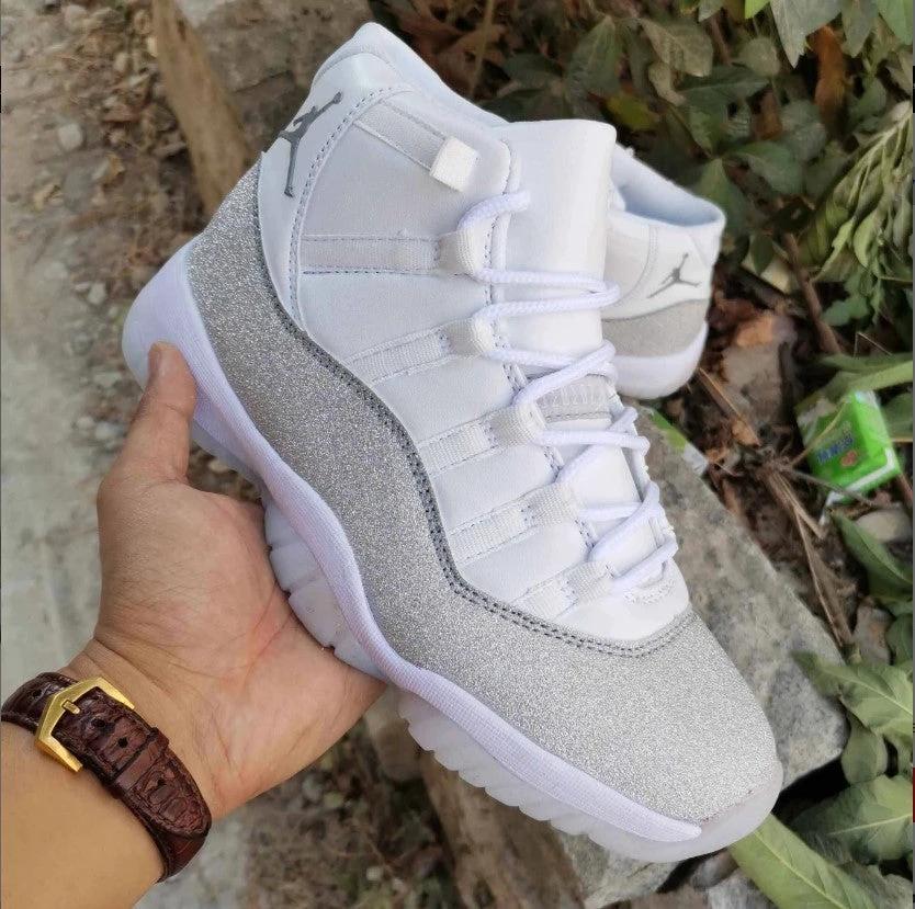 Air Jordan 11 Retro White Metallic Silver (W) Shoes Sneakers by Air Jordan