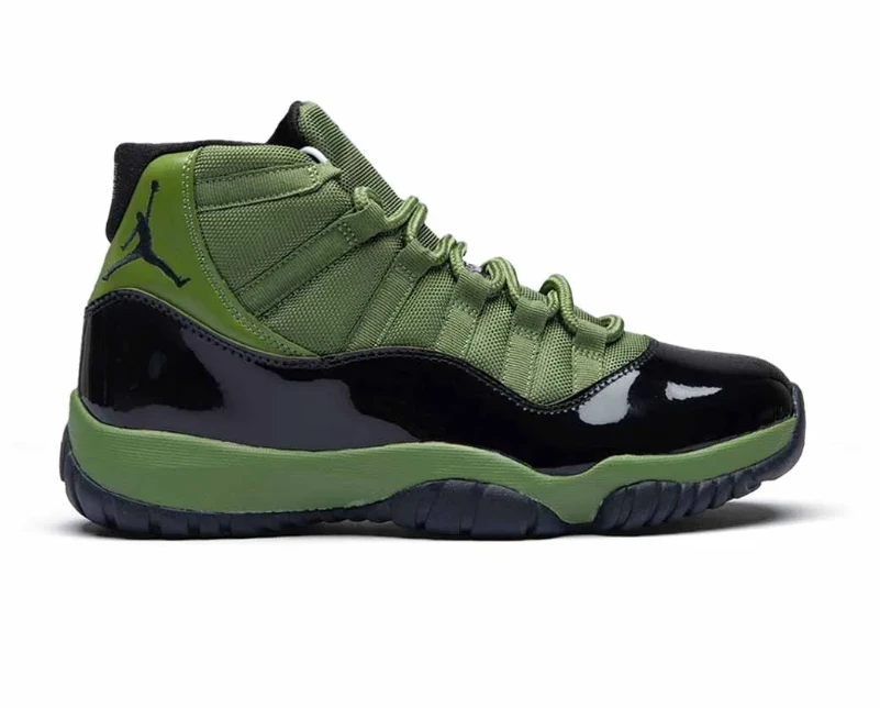 Air Jordan 11 Retro Olive and Black Shoes Sneakers by Air Jordan