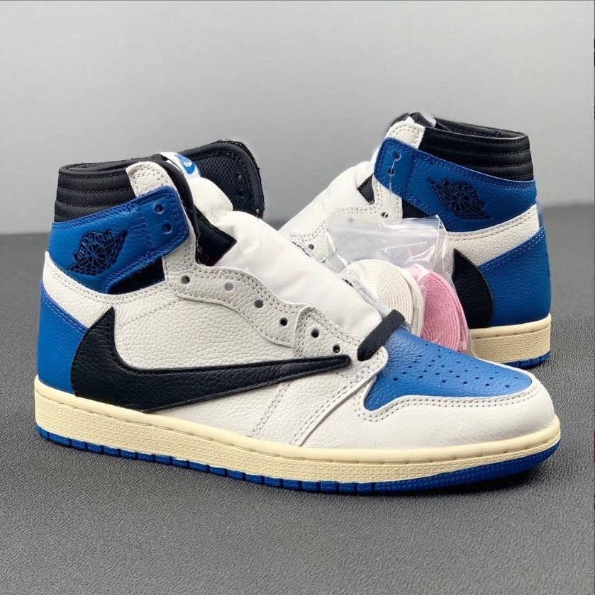 Travis Scott x Fragment xAir Jordan 1 High “Military Blue” Shoes Sneakers by Air Jordan