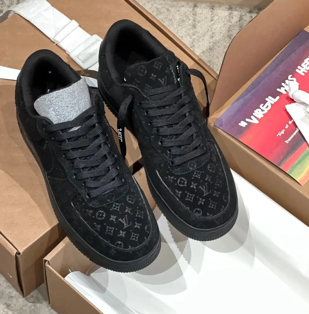 LV x Air Force 1 Virgil Abloh Black Shoes Sneakers by Air Jordan