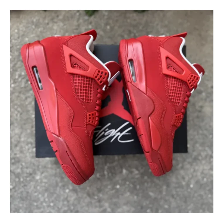 Air Jordan 4 Triple Red Shoes Sneakers by Air Jordan