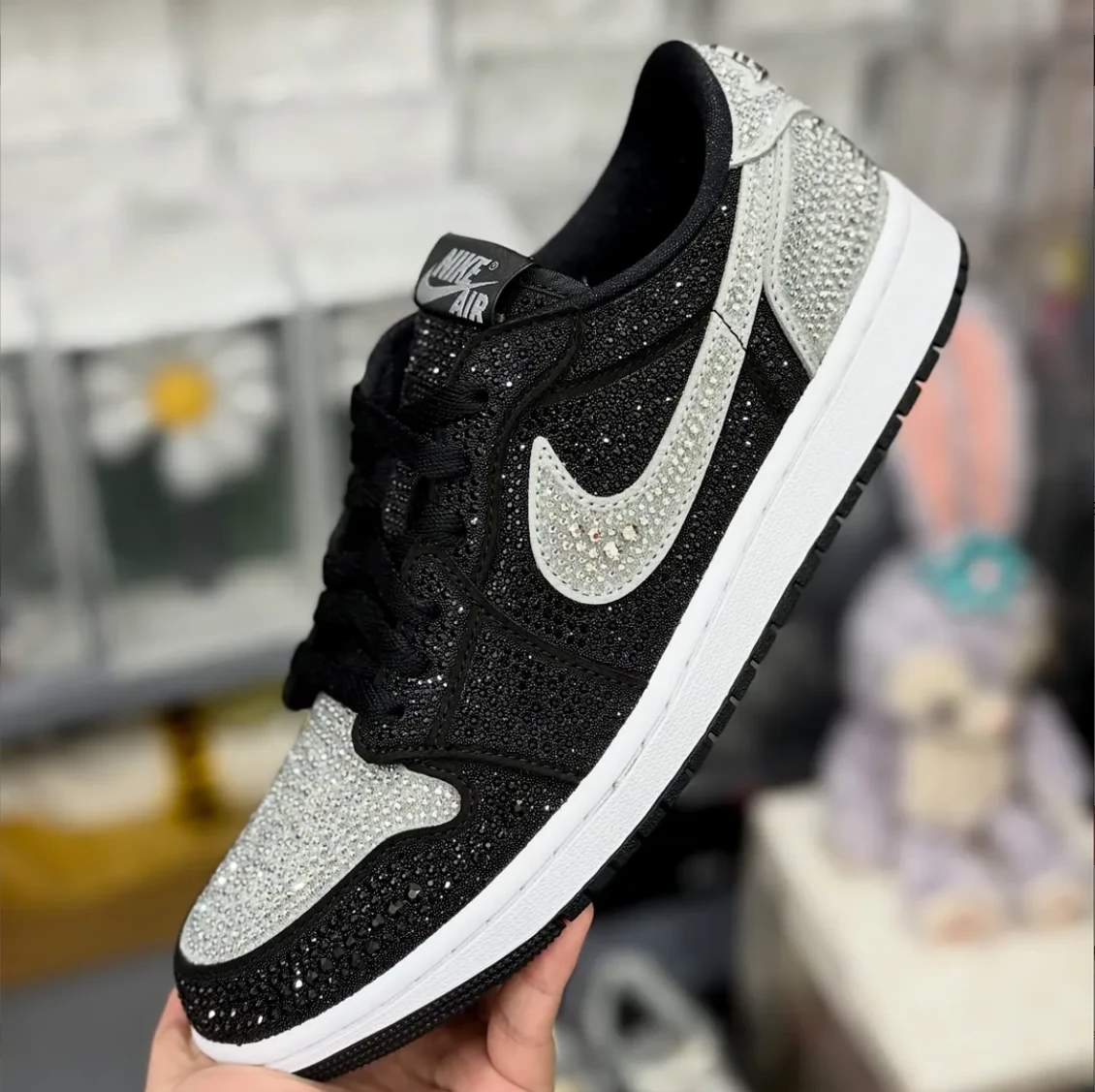 [Premium] Swarovski x Air Jordan 1 Low OG Stealth Shoes Sneakers by Air Jordan