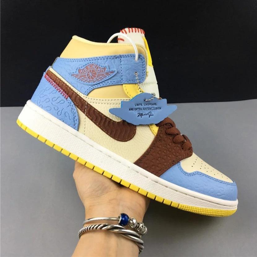 Air Jordan 1 Mid SE Fearless Maison Chateau Rouge Shoes Sneakers by Air Jordan