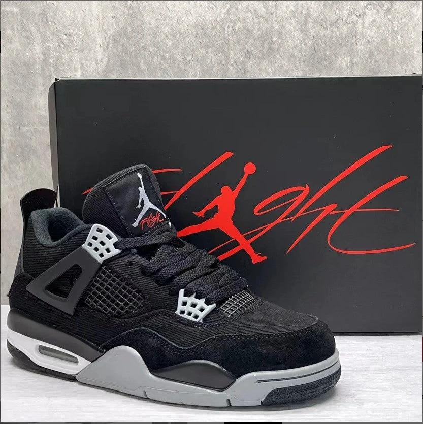 Air Jordan 4 Retro Black Canvas Shoes Sneakers by Air Jordan