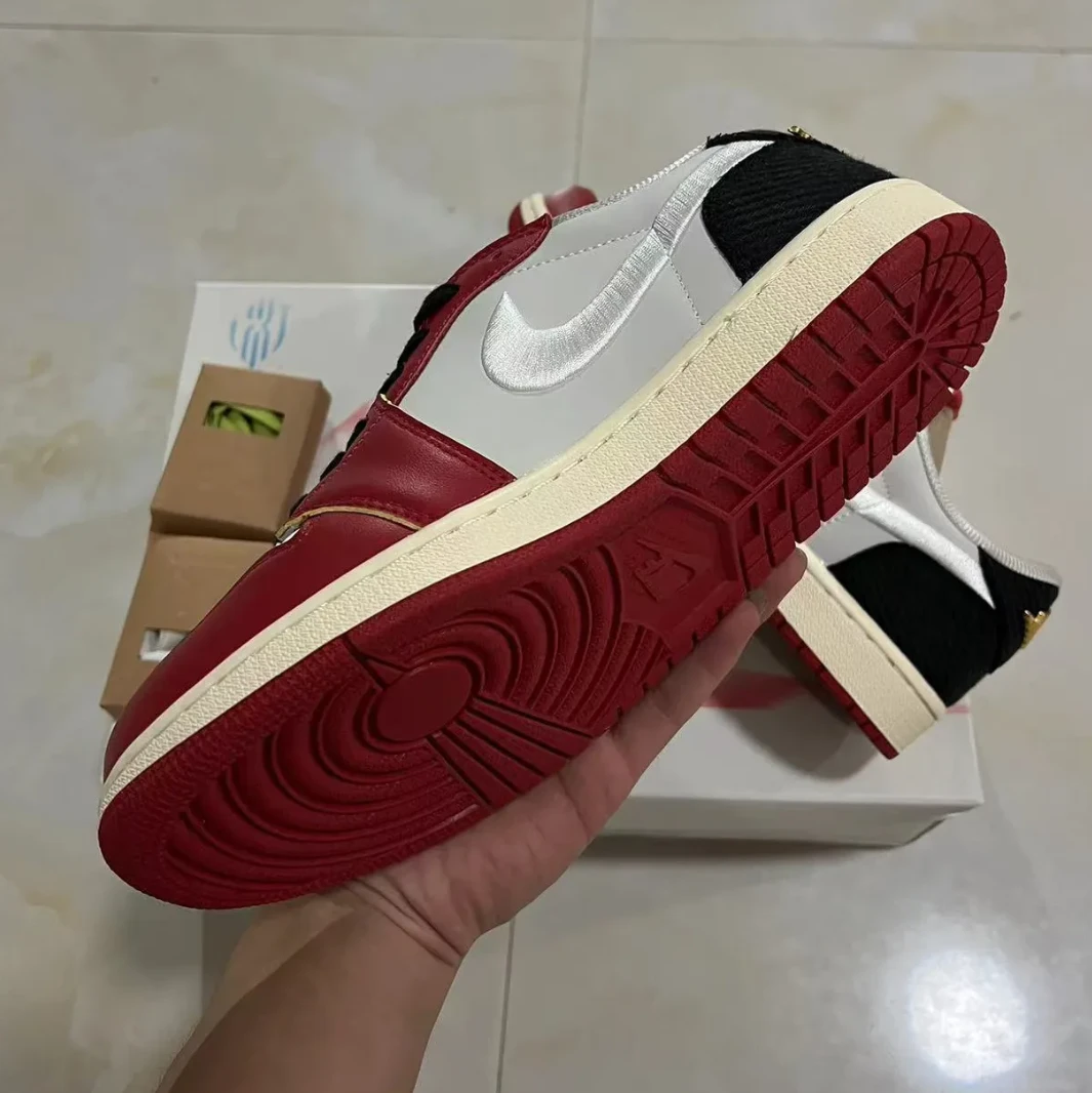 Trophy Room x Air Jordan 1 Low OG (White Swoosh) Shoes Sneakers by Air Jordan