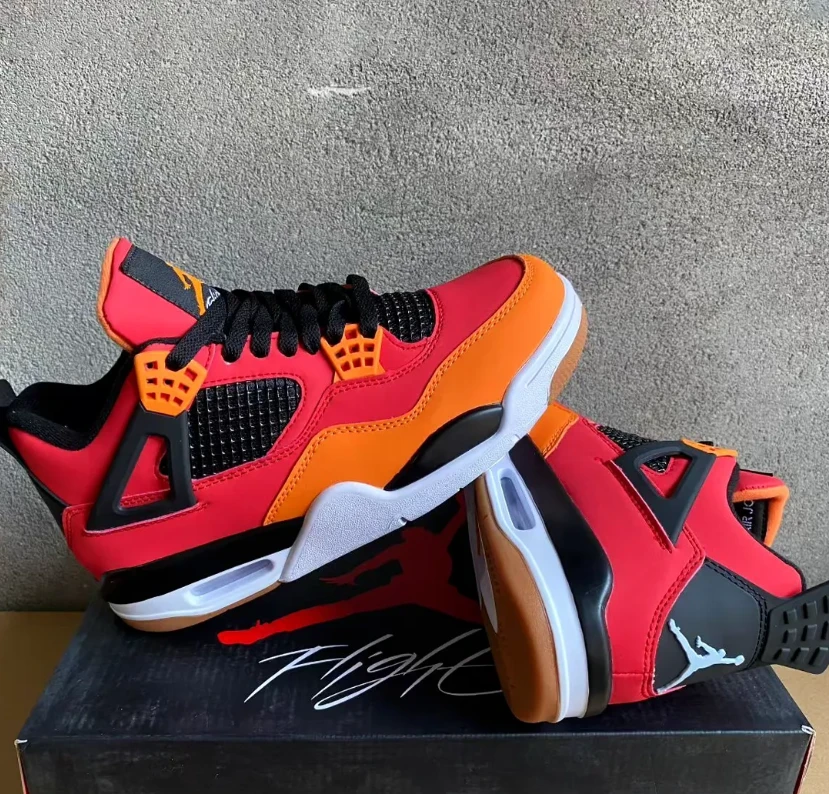 Air Jordan 4 Fire Red Starfish Shoes Sneakers by Air Jordan