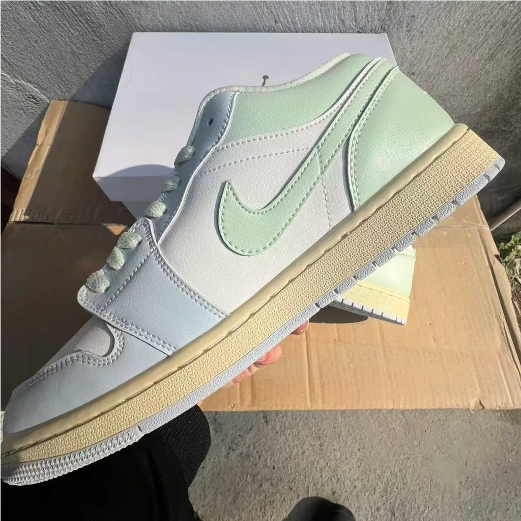 Air Jordan 1 Low Sail Aura Shoes Sneakers by Air Jordan