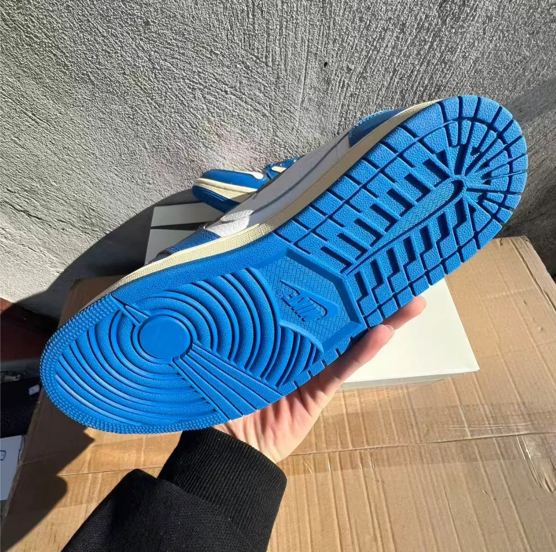 Union LA x Fragment Design x Air Jordan 1 Low Storm Blue Shoes Sneakers by Air Jordan