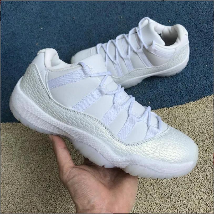 Air Jordan 11 Retro Low Heiress Pure Platinum Shoes Sneakers by Air Jordan