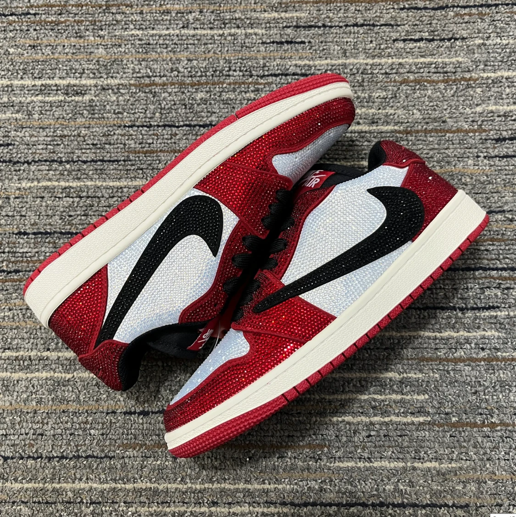 Air Jordan 1 Low Chicago Crystal Shoes Sneakers by Air Jordan