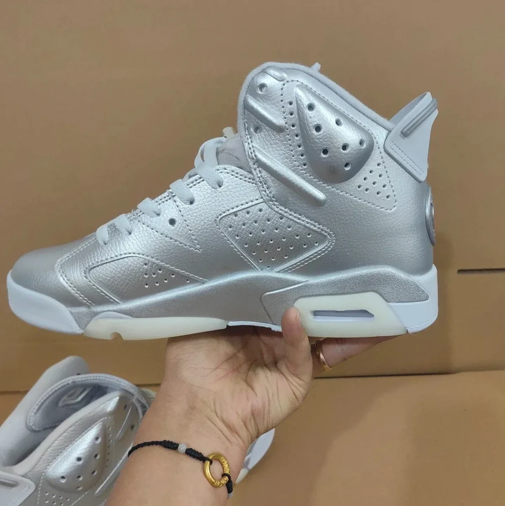 PSG x Air Jordan 6 Metallic Silver Shoes Sneaker by Air Jordan