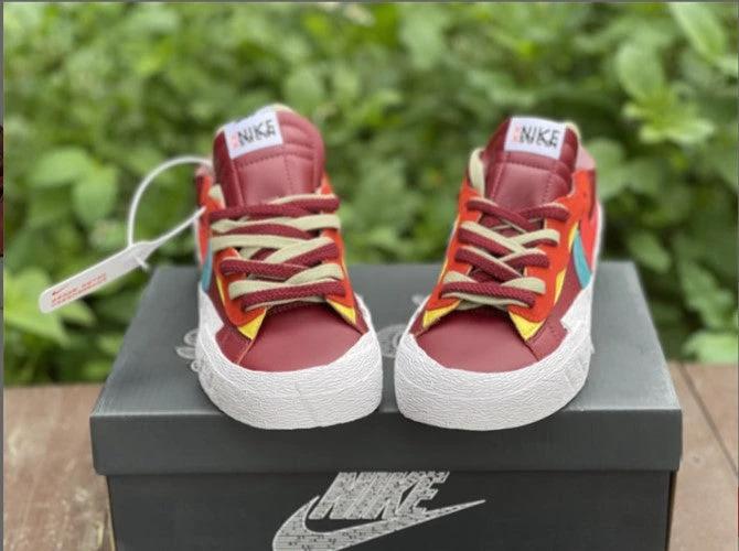 Sacai x KAWS x Blazer Low Team Red Shoes Sneakers by Air Jordan