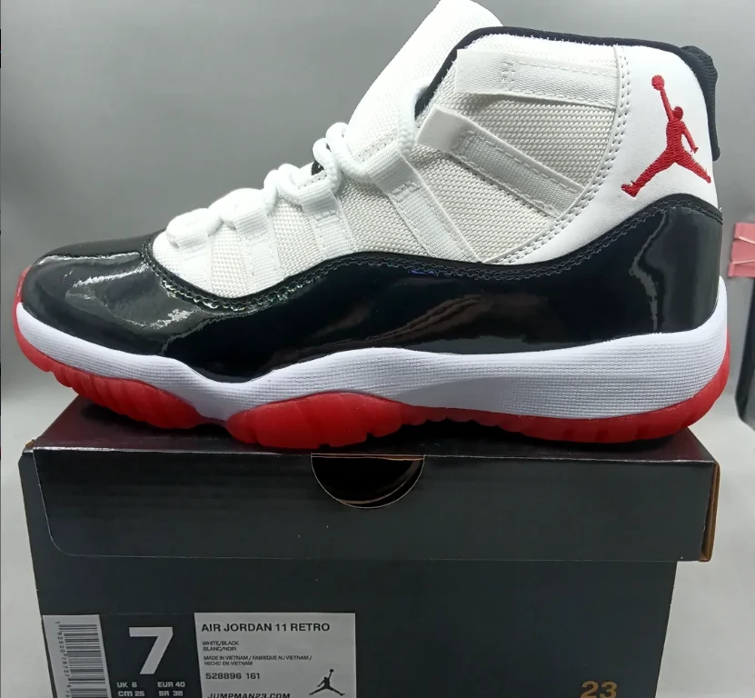 Air Jordan 11 Black White Red Shoes Sneaker by Air Jordan