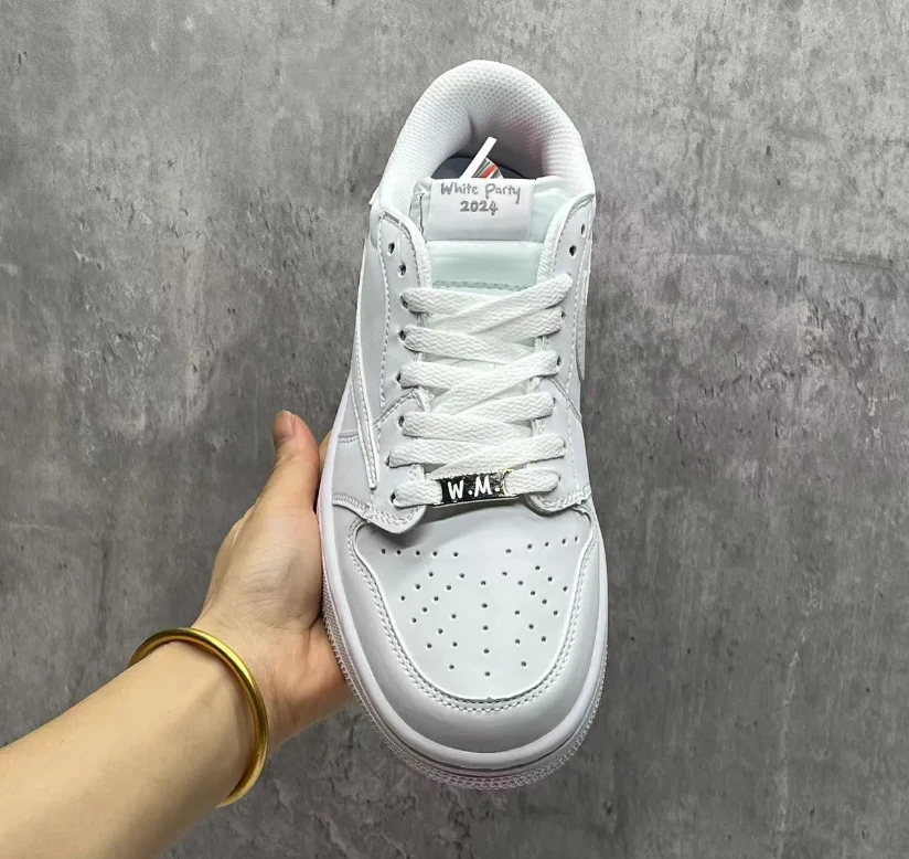 Travis Scott x AJ 1 Low White Party Shoes Sneakers by Air Jordan