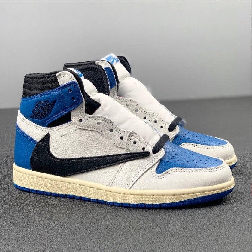 Travis Scott x Fragment xAir Jordan 1 High “Military Blue” Shoes Sneakers by Air Jordan